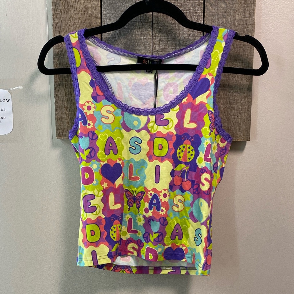 dELiA*s Dolls Kill NWT Multicolor Graphic Tank Top size Medium
